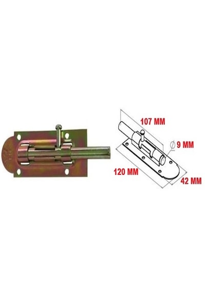 Metal Mavzer Sürgü / Kapı Pencere Dolap Emniyet Kilidi No:12
