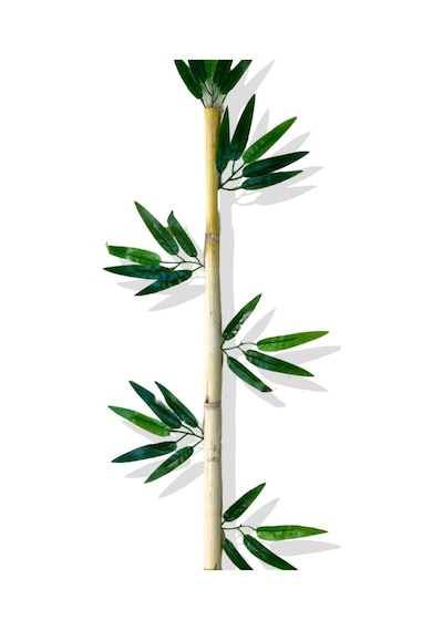 Cihan Çiçekçilik Yapay Yapraklı Dekoratif Bambu Çubuğu 80 Cm 7 Adet Islak Doku Çok Renkli