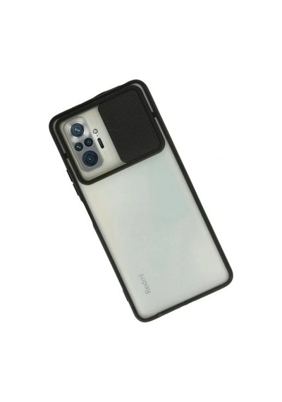 Kılıf Xiaomi Redmi Note 10 Pro Kamera Korumalı Buzlu Şeffaf Ve Siyah