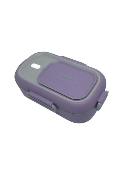 Vagonlife Bento 550ml Lunchbox Tek Katlı Çelik Sefer Tası Yemek Kutusu Mor-gri Çok Renkli