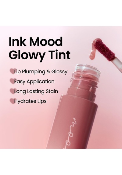 Kalıcı, Pigmentli, Parlak Bitişli Tint Ink Mood Glowy Tint 33 Rosy Wish Çok Renkli