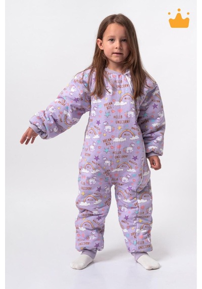 Babyhola 2-9 Yaş Kalın Elyaf Dolgulu 2.5 Tog Premium Kalite Çocuk Uyku Tulumu 23504 Mor