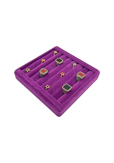 Yüzük Küpe Koldüğmesi Takı Standı Mor 15 X 15 Cm