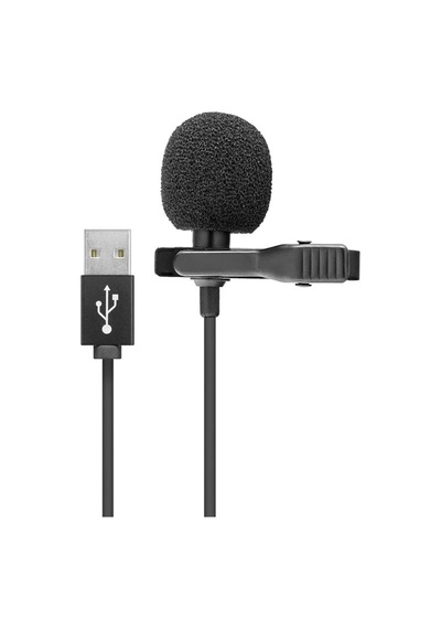 Profesyonel Yaka Mikrofon Usb Girişli Portatif Yaka Mikrofonu Tak Çalıştır Temiz Ses İletimi Siyah