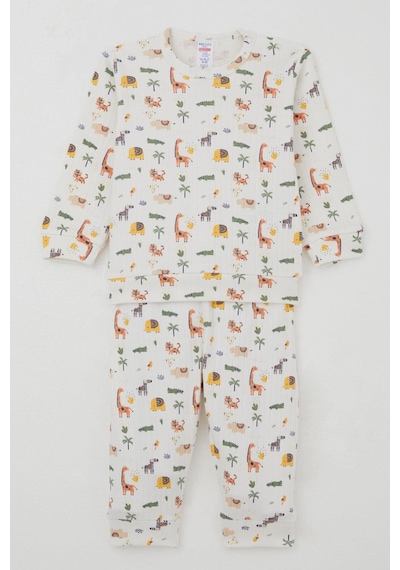 Breeze Erkek Bebek Pijama Takımı Omuzdan Patlı Bebek Hayvanat Bahçesi 4 Ay-1 Yaş, Ekru Ekru Breeze Erkek Bebek Pijama Takımı Omuzdan Patlı Bebek Hayvanat Bahçesi 4 Ay-1 Yaş, Ekru Ekru