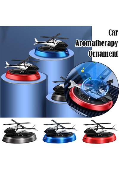 Güneş Enerjili Helikopter Araba Koku Difüzörü Kırmızı
