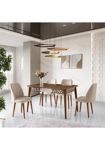 Armin Masa, Merida Sandalye, Haliç Ceviz, Beyaz 130x80 Ceviz Armin Masa, Merida Sandalye, Haliç Ceviz, Beyaz 130x80 Ceviz