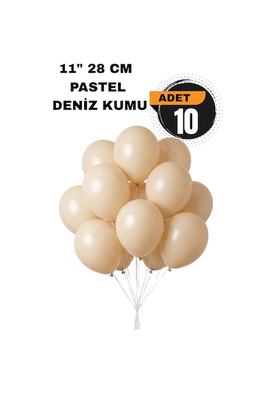 Pastel Balon 11 İnc 28 Cm Doğum Günü Parti Malzemeleri 10 Adet Krem