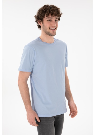 U.S. Polo Assn. Erkek Regular Fit Bisiklet Yaka Açık Mavi Basic Tişört 50305985-VR003