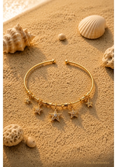 Ysx Gold Charm Ayarlanabilir Yıldız Çelik Bileklik Altın