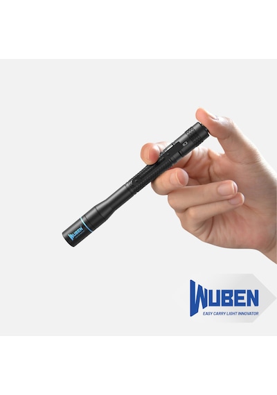 Wuben E19 Profesyonel Kalem Tipi El Feneri - 200 Lümen, Yüksek Crı Nichia Led, Ip68 Su Geçirmez Siyah
