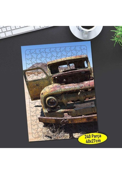 Terk Edilmiş Eski Hurda Araba 240 Parça Puzzle Yapboz-113214424