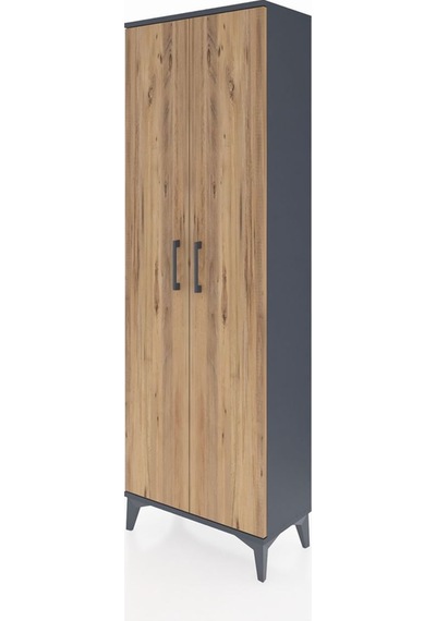 Arges Dolap 4 Raflı 2 Kapaklı 60x30x182 Antrasit-çam Antrasit