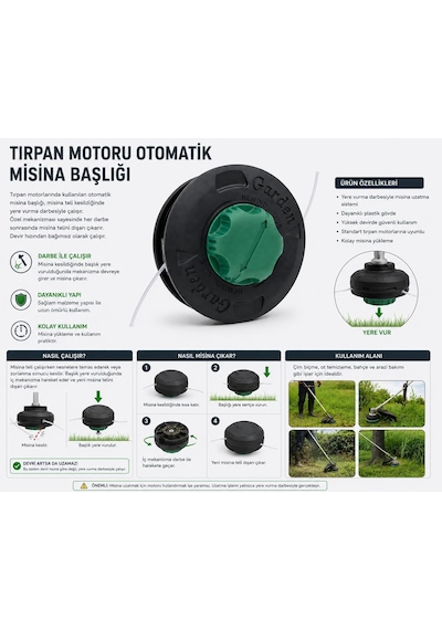 Tırpan Motoru İçin Otomatik Misina Başlığı Plastik, Çim Biçme Çok Renkli