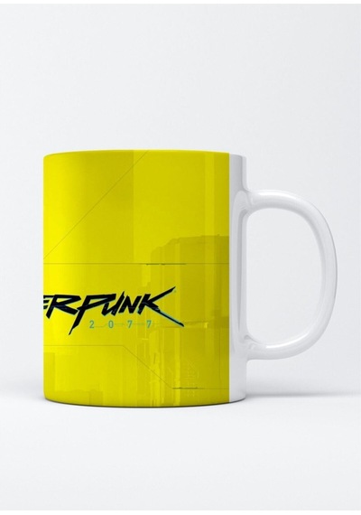 Cyberpunk 2077 Baskılı Porselen Kupa Bardak Beyaz