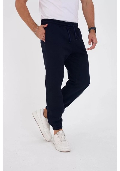 Tarzyeri Unisex Kışlık Üç İplik Lastikli Eşofman Pantolon - Lacivert 001