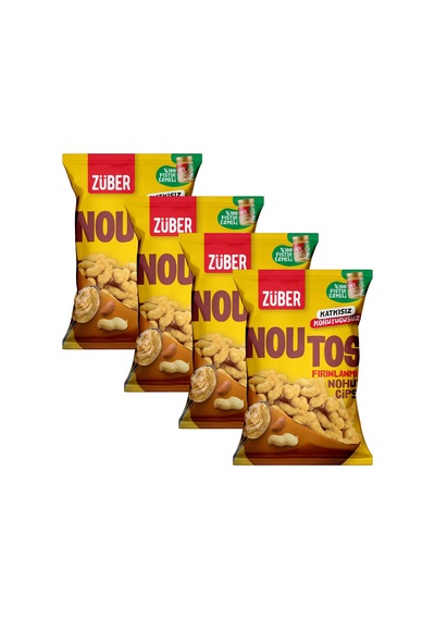 Züber Noutos Nohut Cipsi 55 Gr Fıstık Ezmeli X 4 Adet