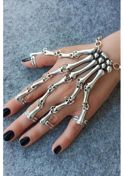 Dükkan Design Antik Gümüş Kaplama İskelet Şekilli Şahmeran