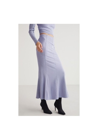 2Y Premium Midi Lila Slim Fit Üst İle Yaza Uygun Tarz Açık Bej