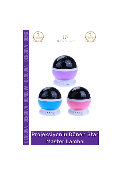Projektörlamba Projektör Gece Lambası Çok Renkli Döner Başlıklı Usb Pilli Şık Çocuk Bebek Odası Lam