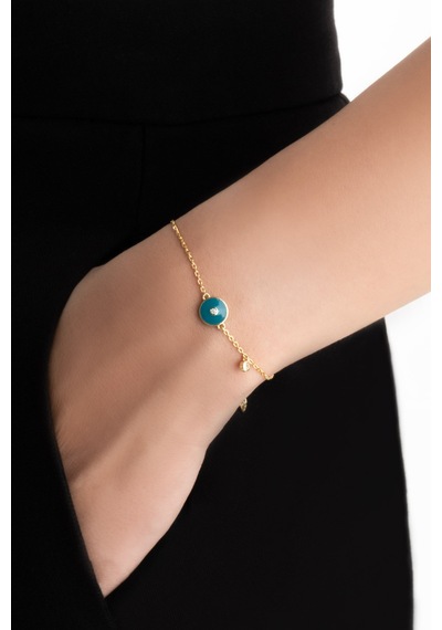 Minimal 18 Ayar Sarı Altın Kaplama 18 Cm Gümüş Bileklik 66422140