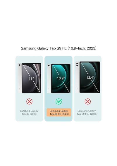Samsung Galaxy Tab S9 Fe Sm-x510 10.9 İnç Kılıf 360 Dönen Kapaklı Standlı 3lü Set Kapaklı Kılıf