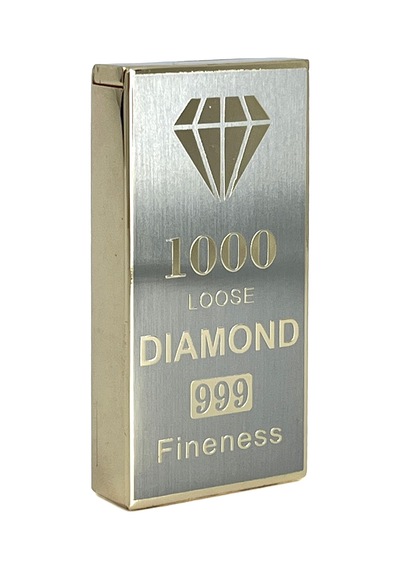 Özel Tasarım 1000 Loose Diamond 999 Fineness Metal Çakmak - Hediye Kutulu Ve Yedek Taşlı Sarı