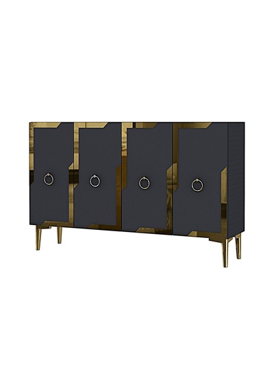 Ka1233ag Seza120 Konsol, Kahve Köşesi Ve Tv Sehpası, Çok Amaçlı Dolap Antrasit - Gold 120cm Ka1233ag Seza120 Konsol, Kahve Köşesi Ve Tv Sehpası, Çok Amaçlı Dolap Antrasit - Gold 120cm