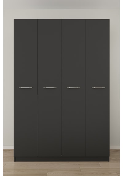 Aeka Ae-3190 Burç 4 Kapaklı Çok Bölmeli Askılı Raflı Ve Çekmeceli 210x140x53cm Gardırop Antrasit - Antrasit Aeka Ae-3190 Burç 4 Kapaklı Çok Bölmeli Askılı Raflı Ve Çekmeceli 210x140x53cm Gardırop Antrasit - Antrasit