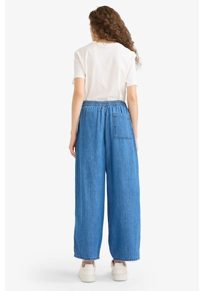 DeFacto Culotte Beli Lastikli Kısa Paça Bilek Boy Jean Pantolon E3041AX25SMNM34
