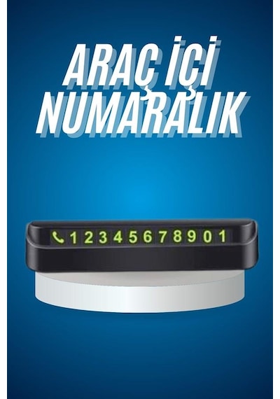 Techmrt Araç İçi Numaratör Numaralık Oto Cam Kartı Fosforlu Numaratör