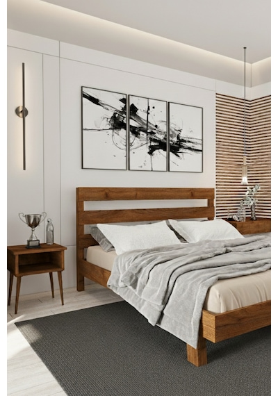 Renazzo Natura New Masif Ahşap Karyola Ve 2 Adet Komodin Ceviz 200x200 Ceviz - 200 X 200 Renazzo Natura New Masif Ahşap Karyola Ve 2 Adet Komodin Ceviz 200x200 Ceviz - 200 X 200