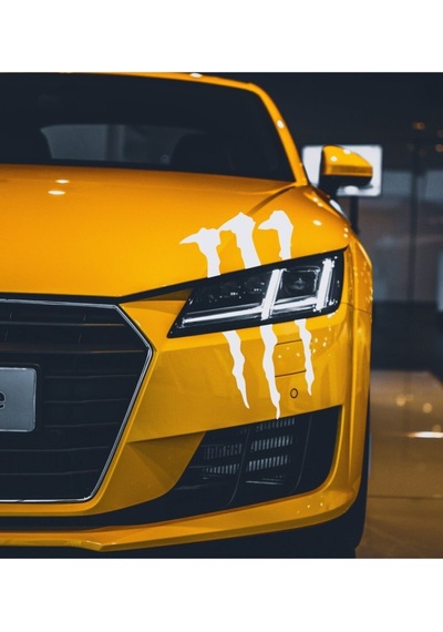 Monster Pençe Far Veya Cam Altı Büyük Oto Sticker Beyaz 33 20 Cm