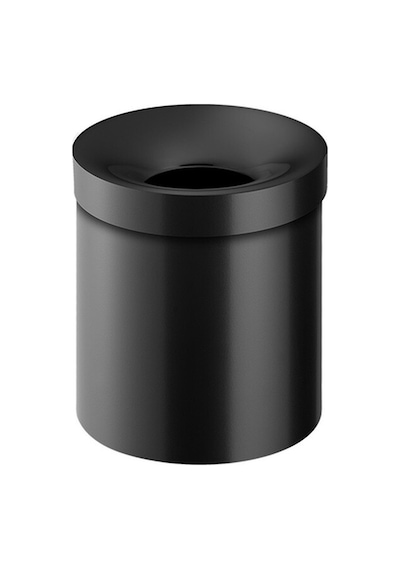 Çöp Kovası, Çemberli, 5lt - Mat Siyah Mat Beyaz