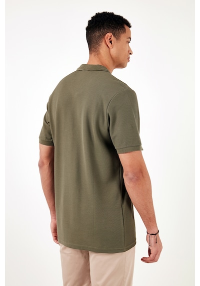 Buratti Pamuklu Regular Fit Yarım Fermuarlı 3'Lü Paket Erkek Polo Yaka T Shirt 5902434S3 Siyah-Haki-Antrasit