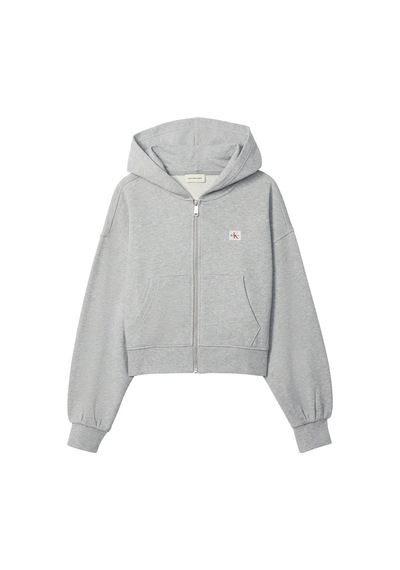 Calvin Klein A- French Terry Badg, P79 Gri Kadın Ceket