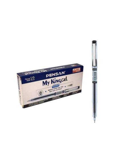 Pensan 6405 My-king Jel, Metal, Klipsli Kalem, Siyah 0,5 12'li Paket - Pe06405siyah Genel