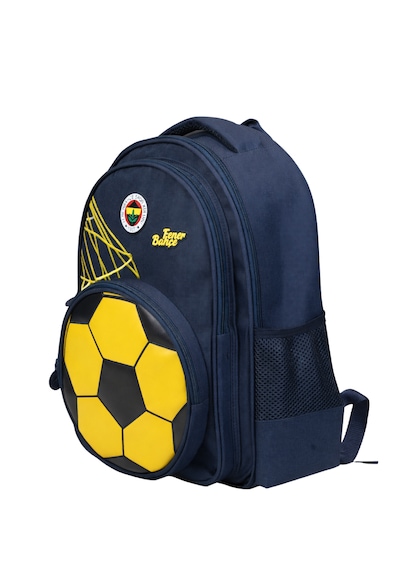 Fenerbahçe Lisanslı 3d Suni Deri Detaylı Okul Çantası - Lacivert 2 Bölmeli Sırt Çantası