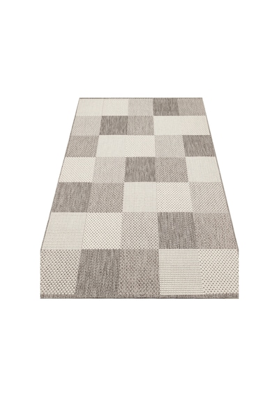 Mona Mn01 Geometrik Desenli Gri Modern Salon Halısı Hav Toz Vermez Kaymaz Tabanlı