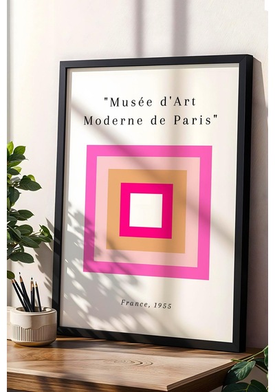 Musee D' Art Moderne De Paris 1955 Sergi Posteri Çerçeveli Tablo - Eklektik Tarz Duvar Dekoru