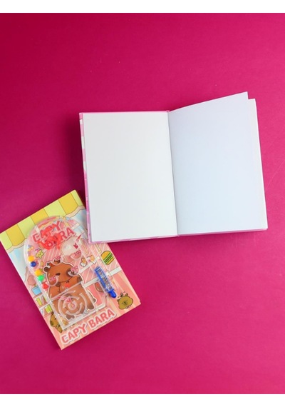 Capybara Oyun Kapaklı Spiralli Çizgili Defter 80 Yaprak Çok Renkli