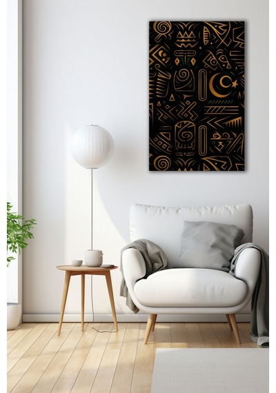 Dekoratif Gold Hiyeroglif Desenli Cam Tablo Antik Sembollü Siyah Modern Duvar Sanatı Doğa Ve Manzara Temalı Dekoratif Duvar Tablosu, Salon, Yatak Odası Ve Ofis Dekoru,