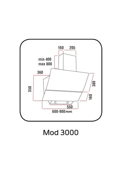 Alveus Mod 3000 Duvar Tipi 60 CM Davlumbaz