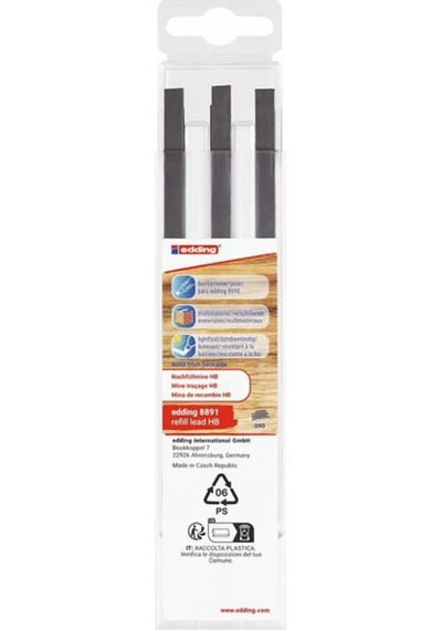 Edding 8891-k6hb Mekanik Marangoz Kalemi Yedek Uç Hb 6lı Set Çok Renkli