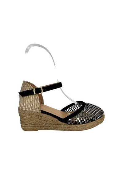 Kemal Tanca 877 T01 Kadın Dolgu Topuklu Espadril Siyah