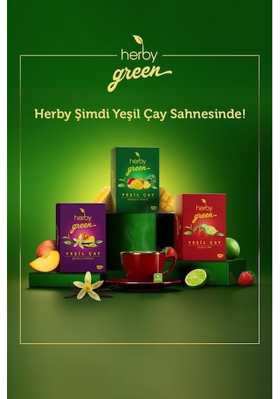 Herby Yeşil Çay Çilek Ve Lime 6'li Paket