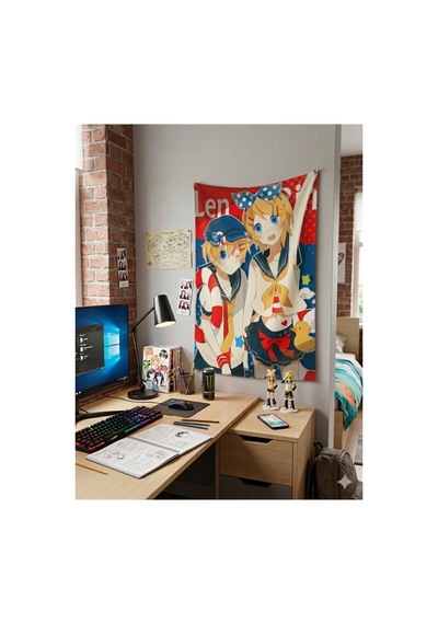 Owl Bag Kagamine Rin And Len Desenli Tasarım Duvar Halısı