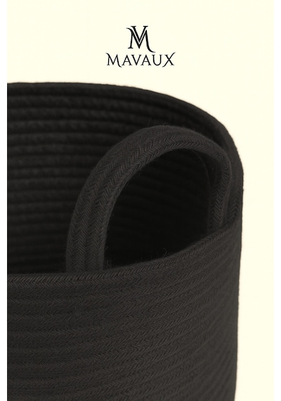 Mavaux Çok Amaçlı, 30cm-30cm Orta Boy, Yanları Saplı, Jüt, Hasır, Dokuma Sepet, Düzenleyici Organizer Siyah