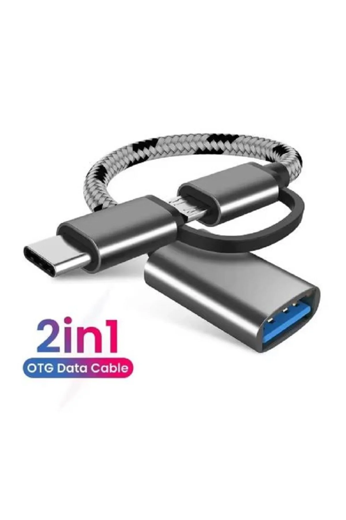 Usb 3.0 Otg To Type C Micro Usb Data Şarj Çevirici Dönüştürücü Adaptör Android Ve Macbook Uyumlu Hasır Kablo