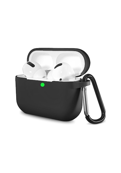 Airpods Pro 2 Uyumlu Premium Lansman Kılıf Kadife İç Astarlı Darbe Emici Silikon Soo-156 Siyah